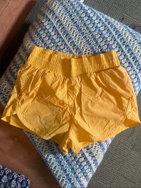 all in motion Yellow Smocked Waist Athletic Shorts